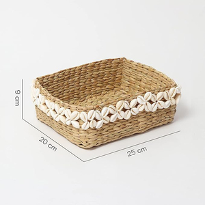 Modern Design Vintage <b>Rectangle</b> Woven Rattan Wicker <b>Storage</b> <b>Basket</b> Tabletop Decorative Serving Tray Multipurpose Usage Kitchen - Product Image 6