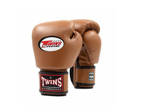 Gants de boxe en cuir personnalisés de qualité supérieure, couleur marron, avec logo, différents coloris, sangles réglables à scratch, Muay Thai - Product Image 2