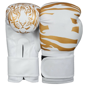 Gants de boxe professionnels en cuir imperméables avec fermeture auto-agrippante, légers, sangle de poignet réglable, MMA/Kickboxing - Product Image 1