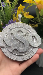 925 Solid Silver With VVS1 Quality Moissanite Diamond Hand <b>Studded</b> Making Customized Hip Hop Unisex Hip Hop Fashion - Product Image 2