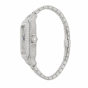 Luxury Women's <b>Diamond</b> <b>Watch</b> Rectangle Stainless Steel Case Analog Quartz Band - Product Image 6