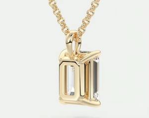 High Quality Hip Hop Diamond Pendant <b>Necklace</b> Emerald Prong Set with <b>Letter</b> Gold Plated Jewelry Gifts for Men's Parties - Product Image 2