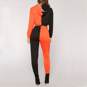 Nuevos conjuntos deportivos elegantes para mujer, conjunto deportivo de dos piezas con top corto, sudadera con capucha y pantalones de jogging. - Product Image 3