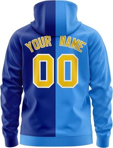 Men's Hooded Sweatshirt <b>Black</b> Gray Color Block Custom Name Number Sublimation Print Casual Zipper Front Regular Fit - Product Image 6