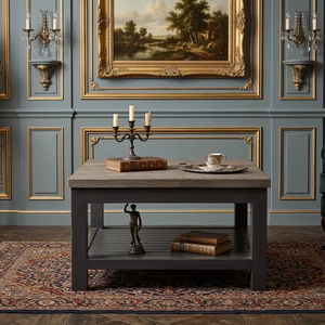 Table basse en bois moderne Azora Lim, durable et écologique, finition mate rustique, contemporaine pour appartement, salon, bureau, villa - Product Image 3