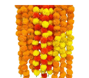 Traditional Orange Yellow Red <b>Flower</b> <b>Garland</b> Hanging Home Decor for Diwali Indoor Living Room 100% Handmade Plant Fiber - Product Image 5