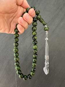 Luxury Dark Green Resin Tasbih Handmade Islamic Prayer Beads Premium Misbaha Muslim Spiritual Gift Elegant <b>Rosary</b> - Product Image 5