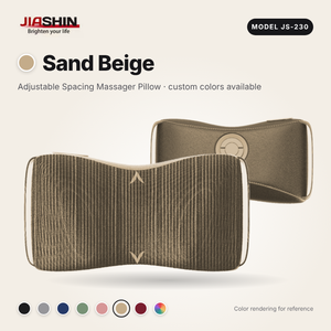 Almohada Masajeadora JS-230 con Espaciado Ajustable, Color Personalizado, Motor sin Escobillas OEM, Carga Inalámbrica, Masajeador de Cuello y Espalda - Product Image 5