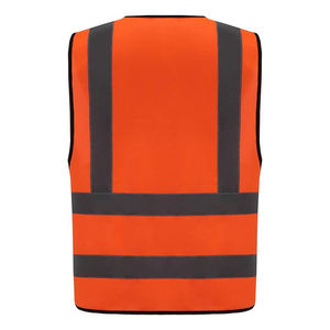 Chaleco de Seguridad Reflectante de Alta Visibilidad Naranja ANSI Clase 2, Impermeable, con Luces LED Intermitentes, para Trabajadores de la Construcción y Carreteras, con Logotipo Personalizado - Product Image 3