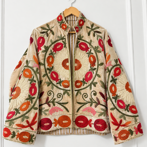 Chaqueta Bomber de Punto con Cuello Mandarín Bordado en Terciopelo, Diseño Floral, Hecha a Mano, Manga Larga, Otoño, Elegante, para Mujer - Product Image 4