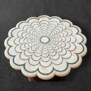 Table basse en nacre de qualité supérieure, élégante, idéale pour les réceptions, les hôtels et la décoration intérieure, pour salon, usage intérieur. - Product Image 4