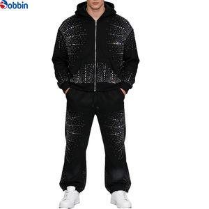 Conjunto de Sudadera con Capucha y Pantalones de Invierno para Hombre, Diseño Estampado con Pedrería, Estilo Urbano, de Alta Calidad, Personalizable, de BOBBIN INDUSTRIES - Product Image 1