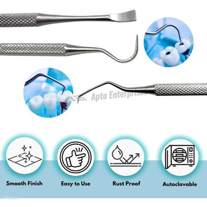 Professional Manual Dental Tools 2-Pack Dentist Pick Tartar Scraper Medical Grade Stainless Steel CE Certified Tooth Stains - Product Image 2