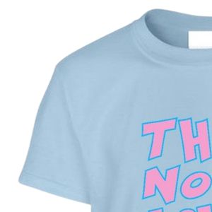 T-shirt bleu clair à manches courtes et col rond avec imprimé graphique rose, vêtement décontracté pour tous les jours, streetwear confortable - Product Image 4