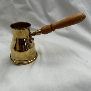 Cafetera Turca Antigua de Cobre Martillado, Cezve, Ibrik con Asa de Latón Tallada, Cafetera Árabe Griega Hecha a Mano - Product Image 4