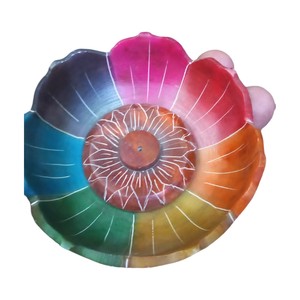 Brûleur d'encens d'art floral fait à la main pur brillant pierre de savon fleur Shaper pour la décoration de la maison et l'utilisation religieuse pour les cadeaux - Product Image 4