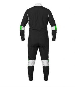 Combinaison intégrale noire pour homme avec accents verts et gris, fermeture éclair sur le devant, combinaison de parachutisme taille adulte, combinaisons de parachutisme personnalisables - Product Image 3