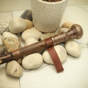 Canne de marche en bois personnalisée avec gravure, poignée en laiton vintage, canne télescopique pliable - Product Image 5