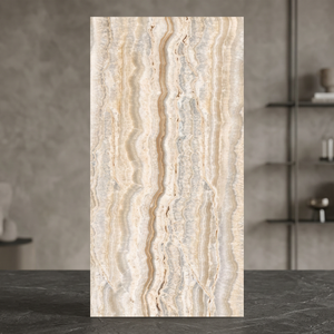 Skyrim Onyx Vente en gros Beige brillant Entièrement émaillé 60x120 Carreaux de porcelaine Meilleur prix Céramique en Inde du principal fournisseur - Product Image 5