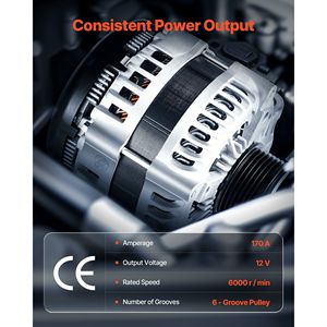 Alternatore per auto compatibile con Buick Enclave Base 3.6L 2012-2013, Chevy Traverse LT 2009-2016, GMC Acadia SLT 2007-2015, Saturn-11252 - Product Image 3