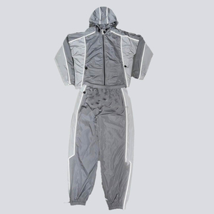 Prince Custom Oversize Sportwear Streetwear Casual Sweatsuit 3m Reflective <b>Jacket</b> and Jogger Set Windbreaker Nylon Tracksuit Men - Product Image 5