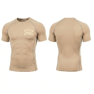Chemise de compression respirante et confortable à manches courtes pour hommes, vêtements de sport pour la course à pied - Product Image 1