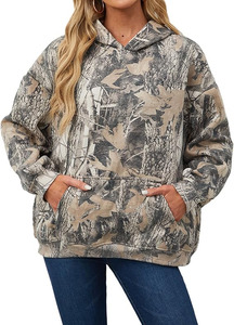 Pullover Camo Jungle Print Hoodie Sweatshirt for Women Trendy Street Fashion Heavy Drop Shoulder Tactical Tree Pattern Hoodies - Product Image 3