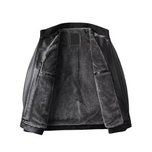 Hot Selling Comfortable <b>Winter</b> Warm Customized Casual Plain Design Men <b>Leather</b> <b>Jackets</b> For Sale - Product Image 1