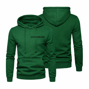 Wholesale fashion wear Custom <b>men</b> dark green hoodie breathable Plain <b>Pullover</b> Sweatshirt Unisex casual wear regular fit - Product Image 1