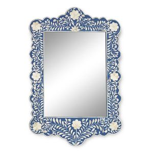 Decorative Bone Inlay Resin Mirror Frame With Detailed Handwork Suitable For Upscale Bedroom And Hallway Interiors - Product Image 2