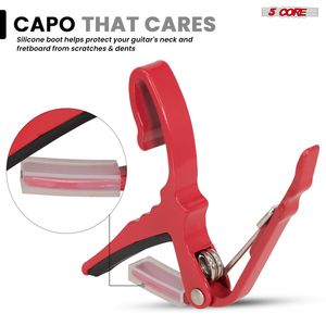 กระเป๋าใส่เครื่องดนตรี 5Core Capo สำหรับกีตาร์โปร่ง กีตาร์ไฟฟ้า แบนโจ แมนโดลิน อูคูเลเล่ รุ่น CAPO AL RED อุปกรณ์เสริมเครื่องดนตรี - Product Image 4