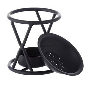 ที่วางธูปโลหะสีดำพร้อมตะแกรงสำหรับเผาถ่าน ที่วางธูป ที่เผาถ่าน ที่เผาสมัดจ์ ที่เผาเทียน - Product Image 1