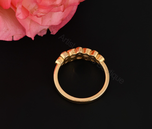 Bubble Diamond Cluster <b>Ring</b> 0.60 Ct Natural Diamonds Sterling <b>Silver</b> Rhodium Plated Gold Bezel Set Wedding Elegant <b>Statement</b> - Product Image 4