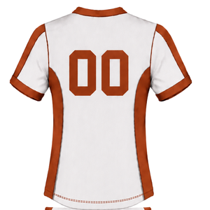 Camiseta de Rugby Blanca y Naranja de Manga Corta con Cuello en V, Uniforme de Equipo Personalizado, Transpirable, para Entrenamiento Deportivo - Product Image 2