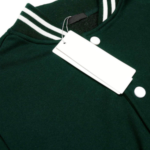 เสื้อแจ็คเก็ตวาร์ซิตี้สีเขียวขาวสำหรับผู้ชาย คอกลม ทรงปกติ สีพื้น ปิดด้วยกระดุม สวมใส่สบายๆ ในฤดูหนาว สไตล์สตรีทแวร์ ซับในทำจากผ้าขนสัตว์ - Product Image 4