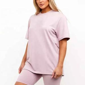 Camisetas lisas de mujer con logotipo personalizado, camiseta informal de gran tamaño para mujer, camiseta unisex personalizada de buena calidad - Product Image 4