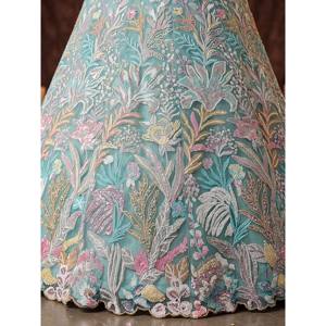 ชุดเลเฮนกาโชลีแต่งเลื่อมสีเขียวพิสตา ไซส์พลัส สำหรับงานแต่งงาน - Product Image 2