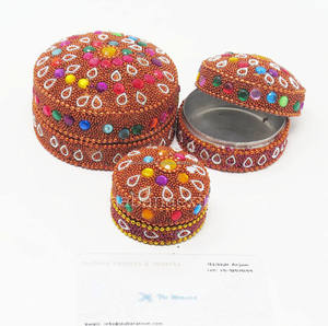 Reasonable <b>Mirror</b> & Beaded Round Jewel Organizer Selling Wedding Favor <b>Box</b> Indian Trinket <b>Box</b> Luxury Cosmetic Storage Pill <b>Box</b> - Product Image 3