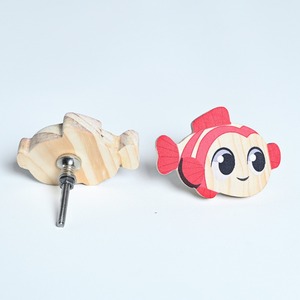 Contemporary <b>Pine</b> Wood Durable Kids Drawer Knobs Fish Cabinet <b>Dresser</b> Pulls for Kids Furniture Fish Shape Drawer Knob For Kids - Product Image 4