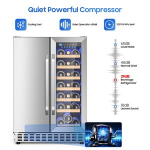 Frigorifero per Vini e Bevande da Incasso a Doppia Zona di Temperatura da 24 Pollici per Conservare le Tue Collezioni - Product Image 5