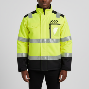 Chaquetas de Trabajo de Poliéster Ripstop de Dos Tonos para Otoño/Invierno, con Cinta Reflectante de Alta Visibilidad, para Trabajadores de Carreteras, Color Personalizado, Pedido al por Mayor - Product Image 2