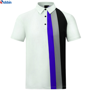 เสื้อโปโลชายแบบสั่งทำพิเศษ เสื้อโปโลระบายอากาศได้ดี ลายทาง คุณภาพสูง ผ้ายืดโพลีเอสเตอร์ผสมสแปนเด็กซ์ เสื้อโปโลสำหรับตีกอล์ฟ เสื้อโปโลชาย - Product Image 6