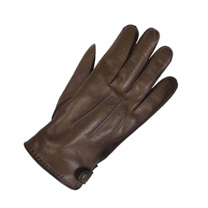 <b>Men</b> Genuine <b>Leather</b> Wrist Breathable Bike <b>Leather</b> <b>Gloves</b> Plain Style Thermal Cotton Lining <b>For</b> Winter Daily Use - Product Image 5