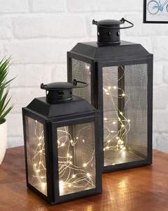 Lanterne décorative pour l'Aïd, lanterne à bougie islamique, lanterne marocaine en métal, lanterne de style arabe, lanterne décorative dorée, lanterne en verre coloré - Product Image 2