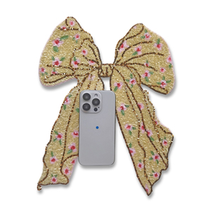 Fashion Gold Bow <b>Sequin</b> Patch for <b>Jackets</b>, Dresses and Bags - Product Image 5