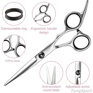 TariqXport Best Selling <b>Barber</b> Kit with Hair Thinning Scissors and Mirror Polish Hair Cutting <b>Set</b> in Leather Case - Product Image 3