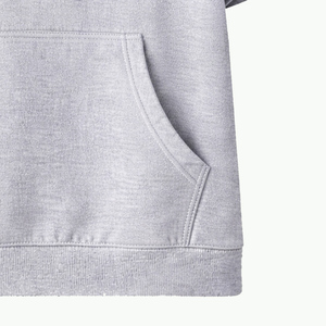 Hot Sale Breathable Cotton Fleece <b>Men</b> Short Sleeve Hoodie Customizable Colors French Terry Basic Cotton Blended Low Price Hoodie - Product Image 3