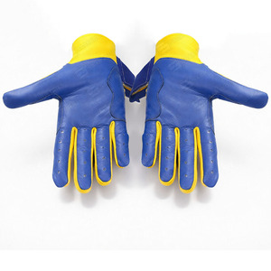 Guantes de béisbol de cuero al por mayor con parte trasera de tela transpirable y agarre de palma premium para empresas de ropa deportiva - Product Image 4