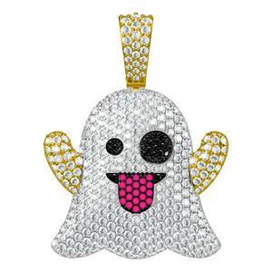 Pendentif Charme en Or Jaune 10 carats avec Diamant de Laboratoire Certifié IGI, Personnalisable, pour Cadeau de Fiançailles, Face Partielle Brillante - Product Image 5