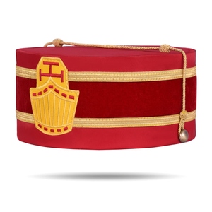 Chapeau de Cérémonie Maçonnique Haut Prêtre Chapeau de Chapitre Royal Arch en Velours Rouge avec Cordon Doré – Régalia et Coiffure Officier Cérémonial Royal Arch - Product Image 2